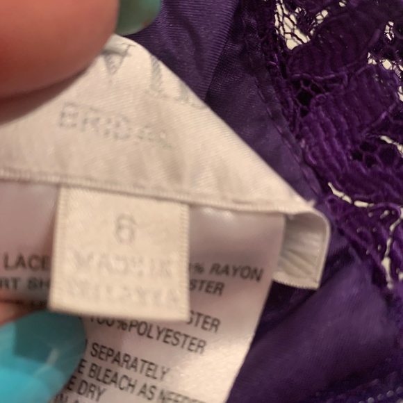 David's Bridal Purple Long Dress One-Shoulder Style #F17063 - . NWT - Size 6 - Picture 15 of 17